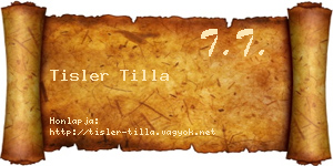 Tisler Tilla névjegykártya